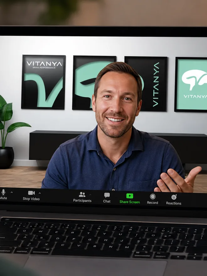 A Brain Performance Coach on a video call with a client
